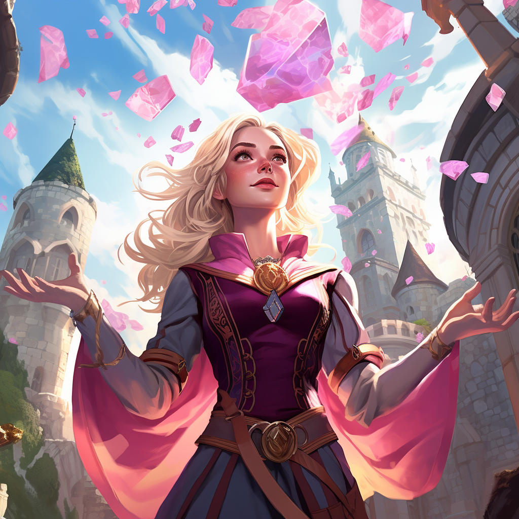 Fantasy Female Sorcerer with Blond Hair