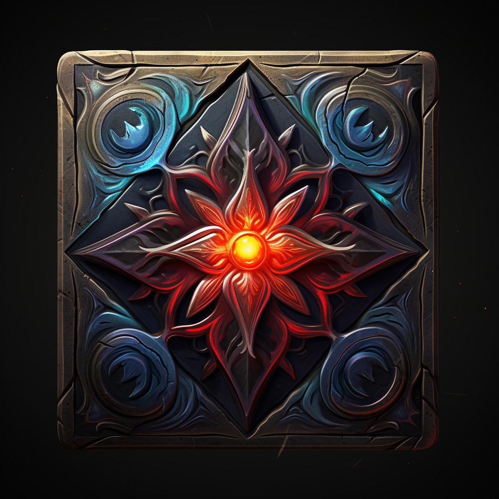 Fantasy game debuff icon with powerful effect