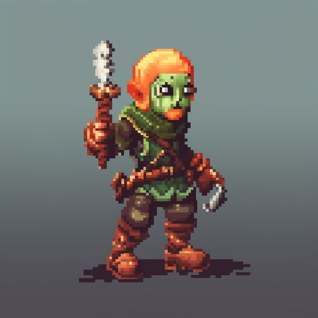 Fantasy Game Pixel Art Main Character