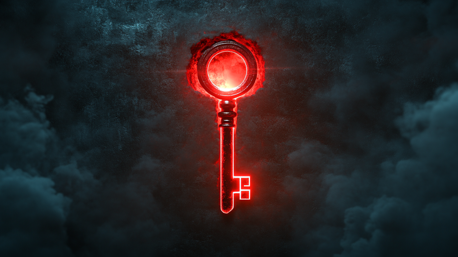 Red Glowing Fantasy Keyhole Universe