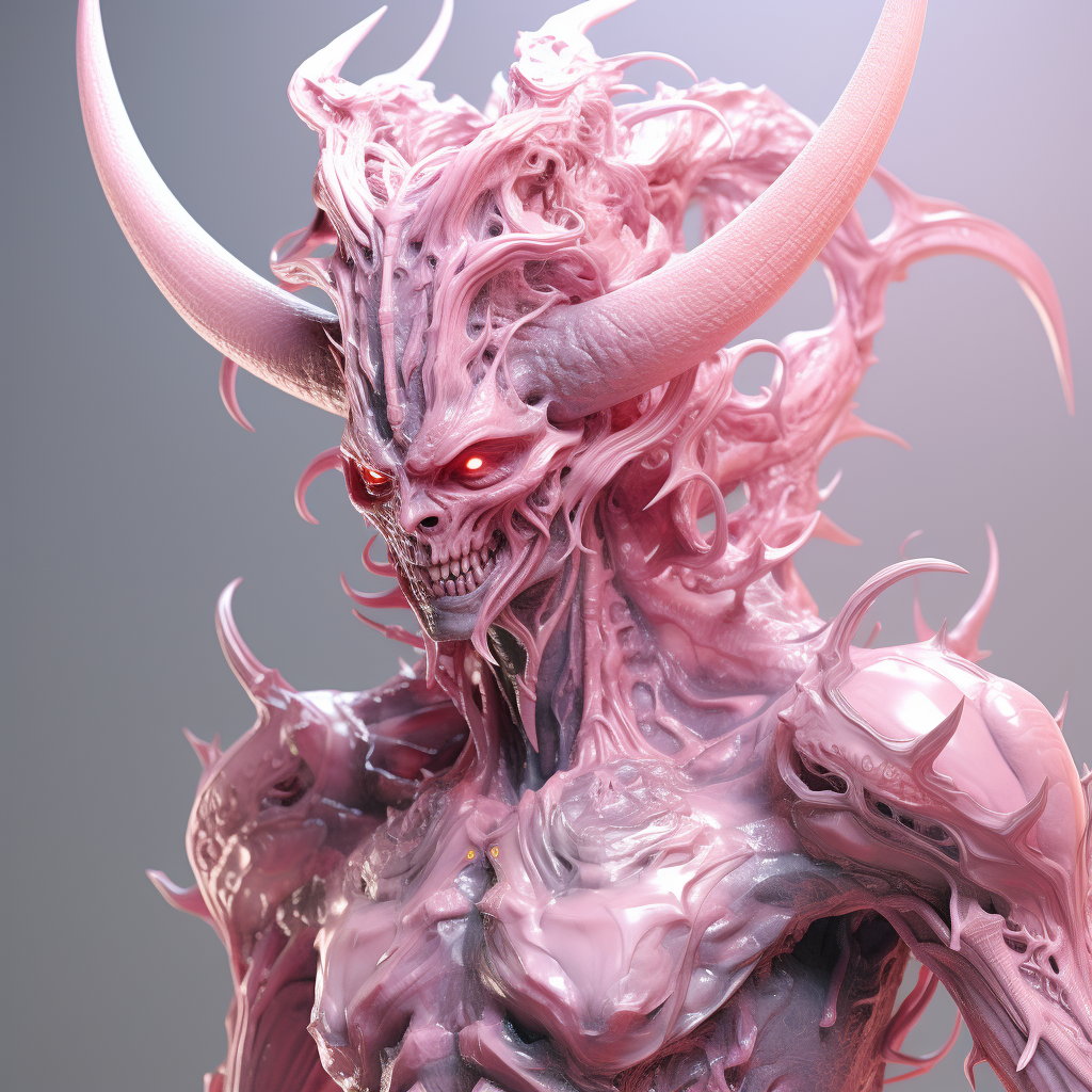 Captivating pink ethereal demon artwork