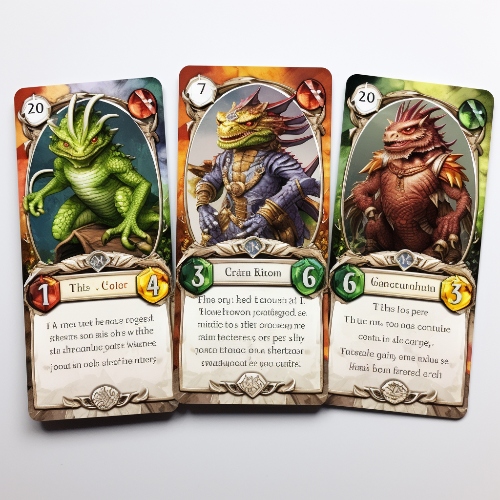 Fantasy Pocket Cards with Lizard Figure