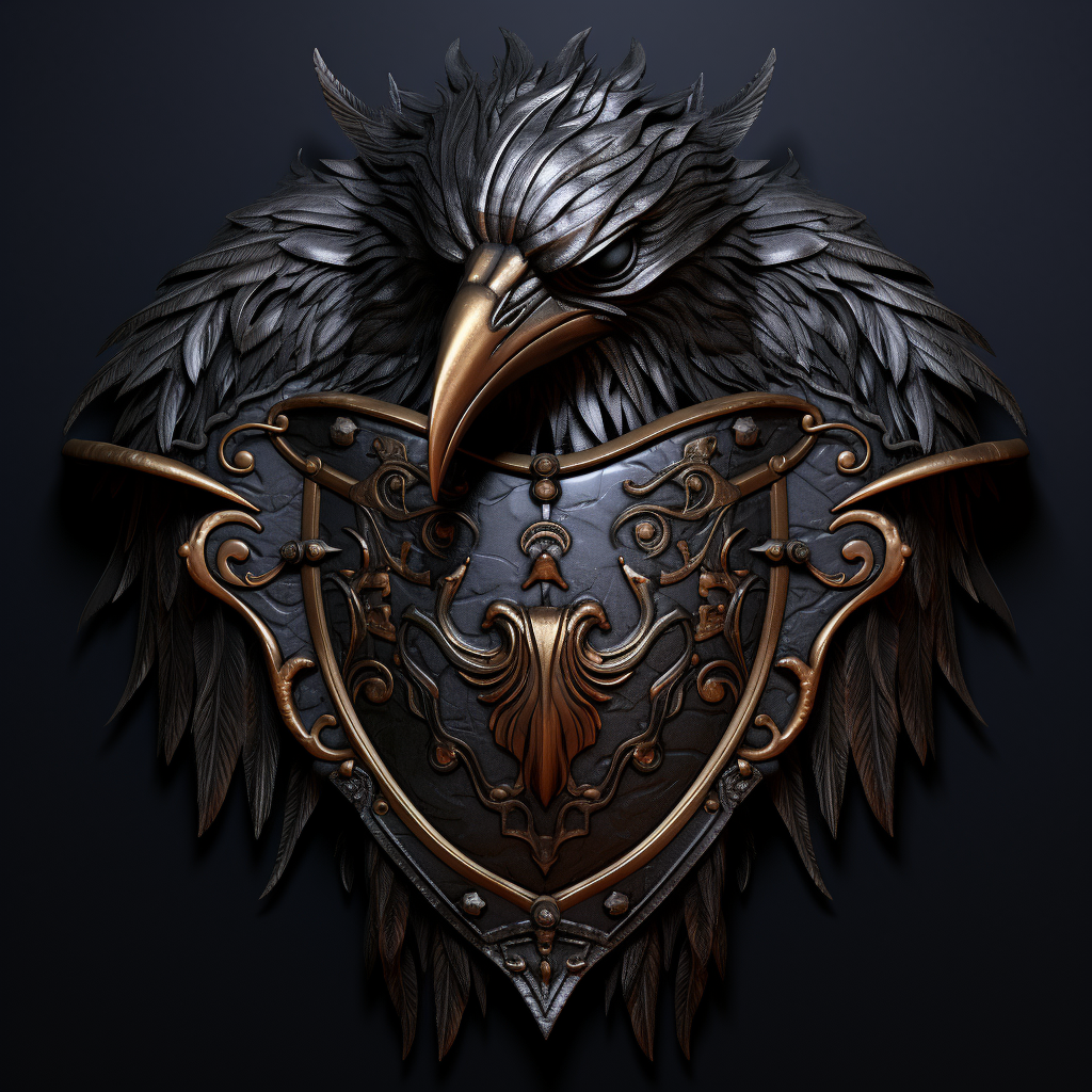 Fantasy Raven Shield - Symbol of Power and Defense