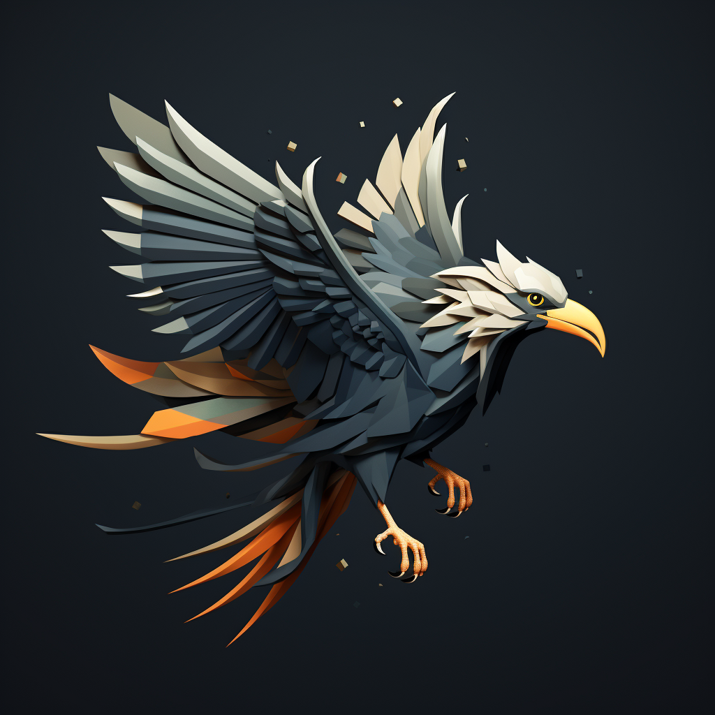 Fantasy bird creature on dark grey background