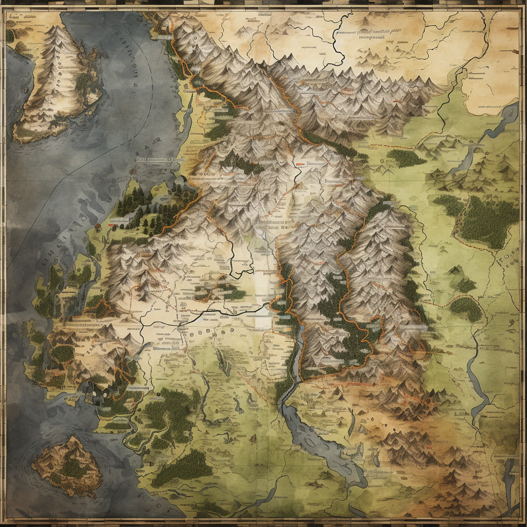 Detailed Fantasy Cartographic Map