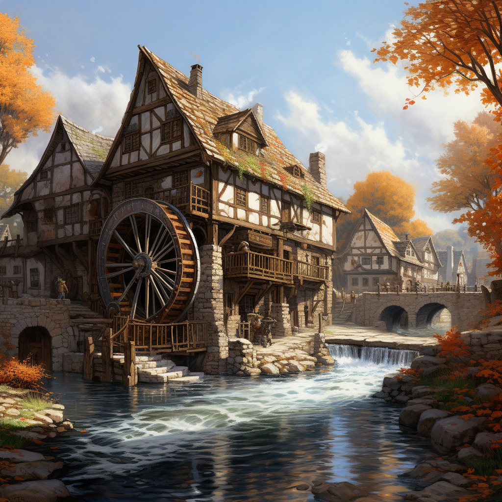 fantasy-cider-mill-in-medieval-town