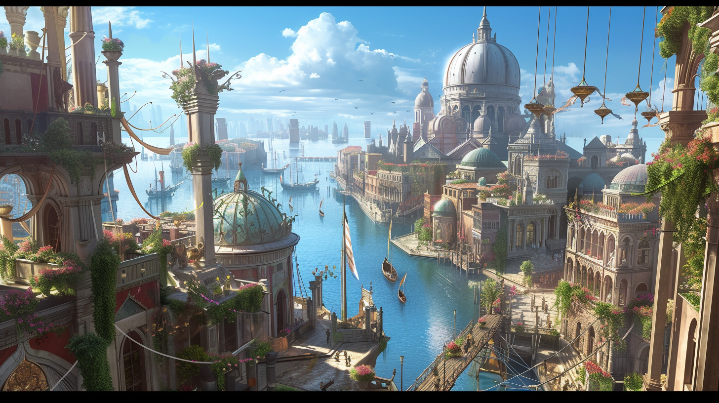 Fantasy City Renaissance Panorama View