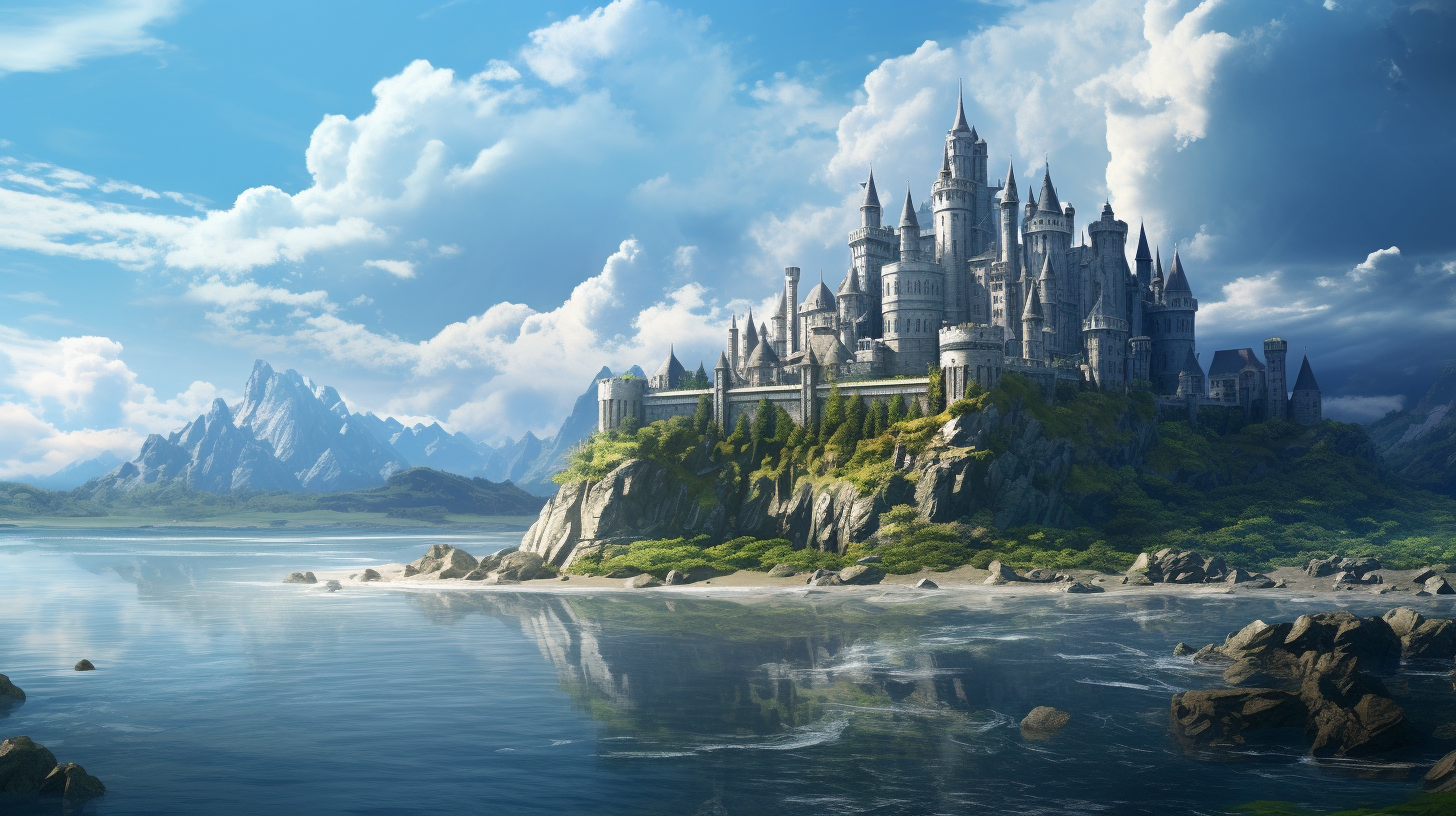 Beautiful fantasy stronghold on the coast