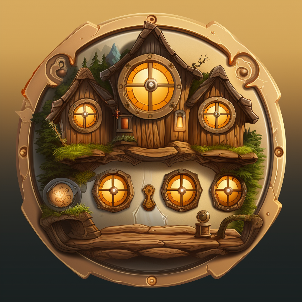 Creative fantasy game home UI button