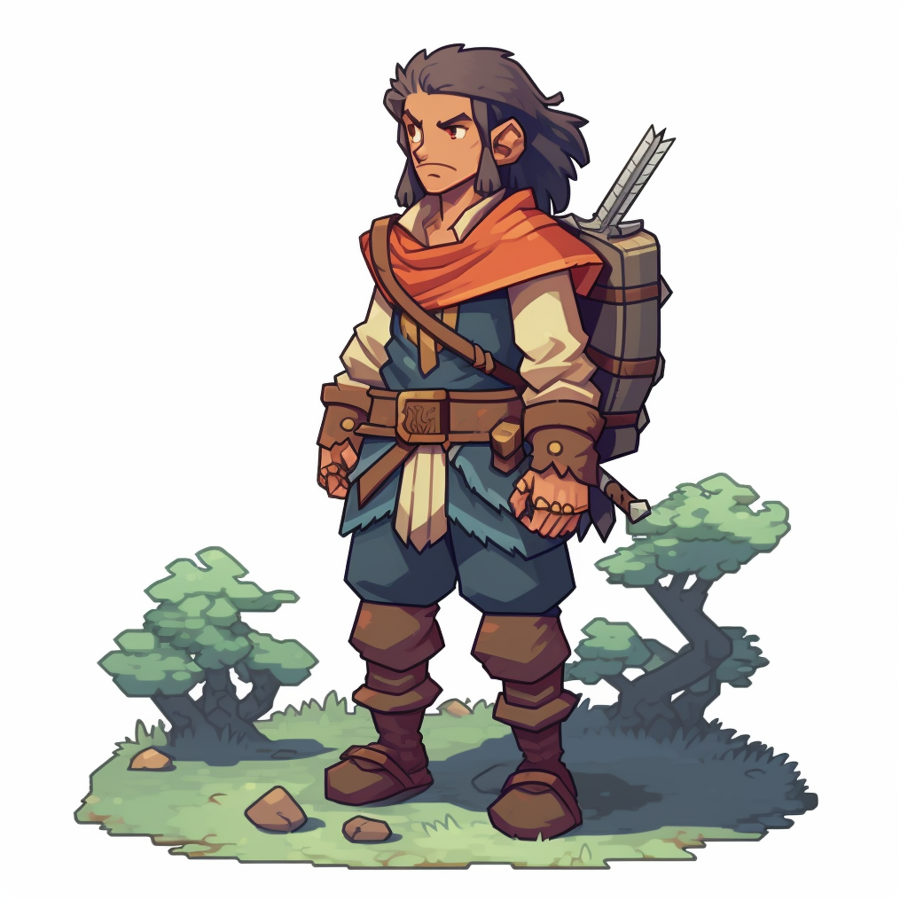 Low-res pixel art main character