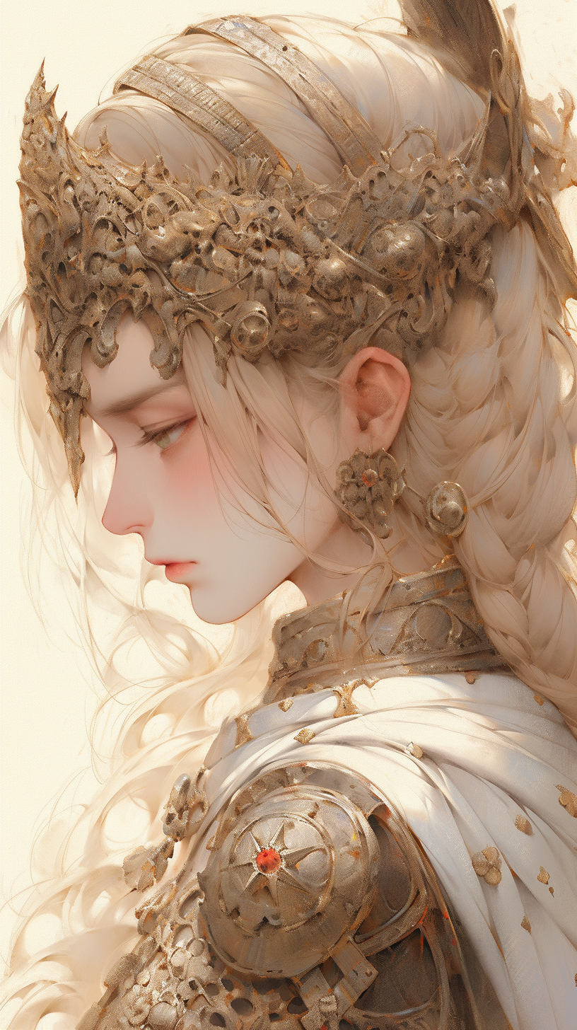 Girl in Fantasy Armor with Exquisite Detail