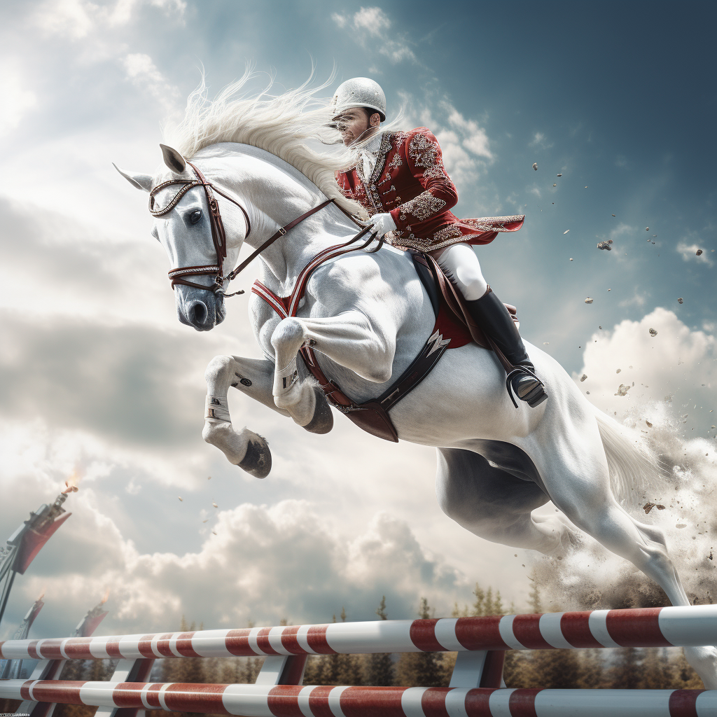 Horse Jumping in a Fantasy Event