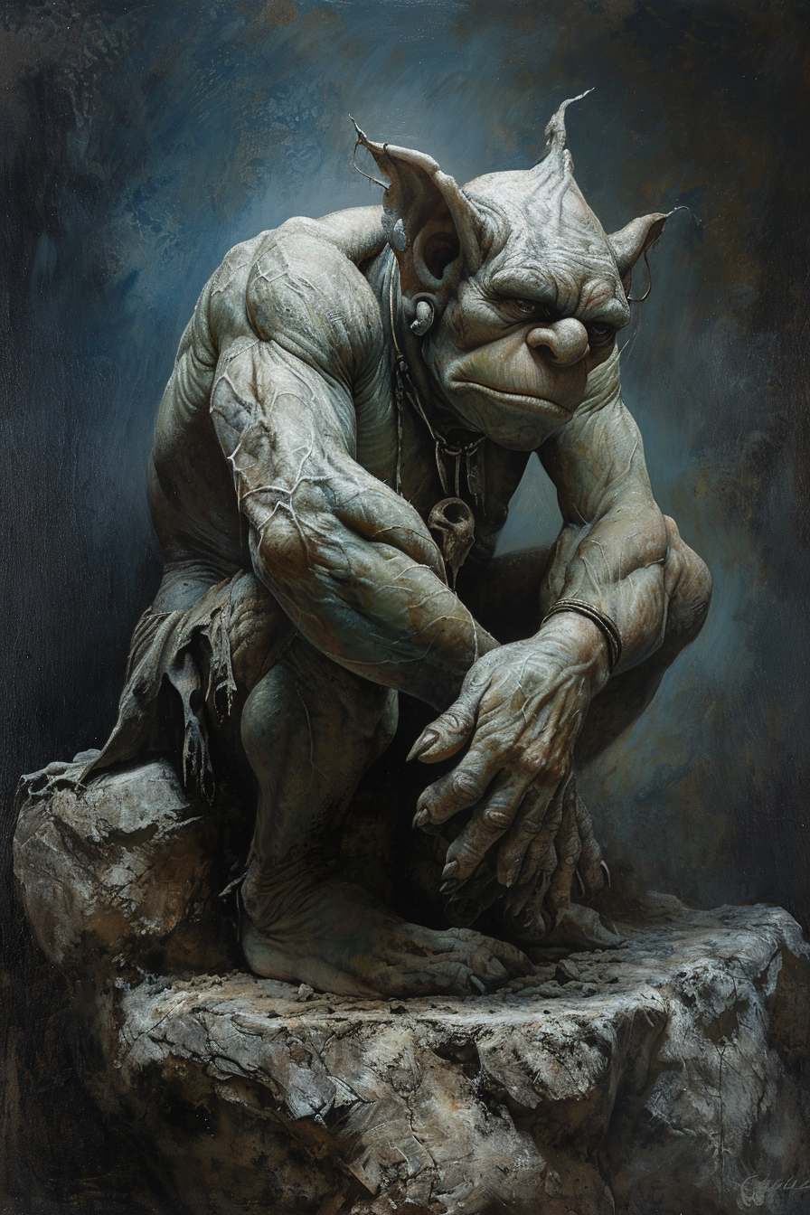 Detailed artwork of an otherworldly troll creature