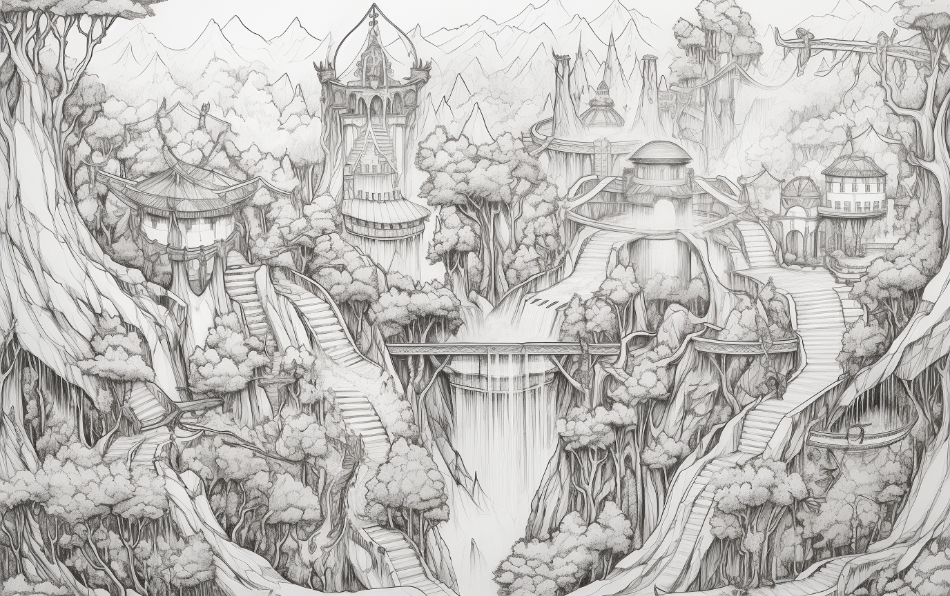 Detailed fantasy RPG game map illustration