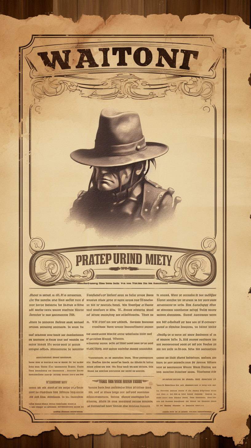 Aged paper with fantasy steampunk bounty poster  ?