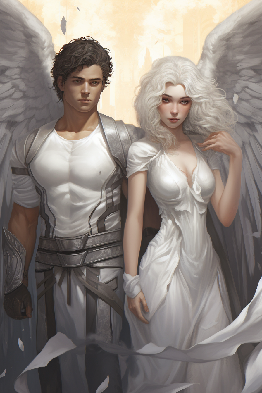 White and Dark Angel Fantasy Art