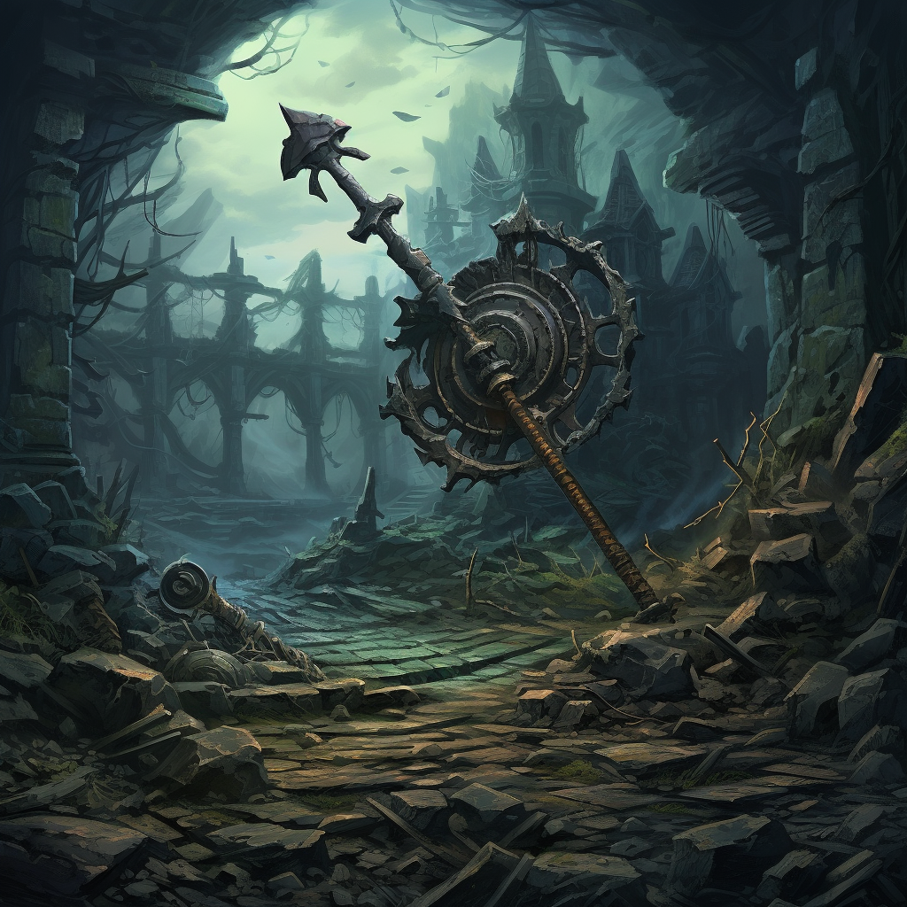 Fantasy Wind Battleaxe Dungeon Background