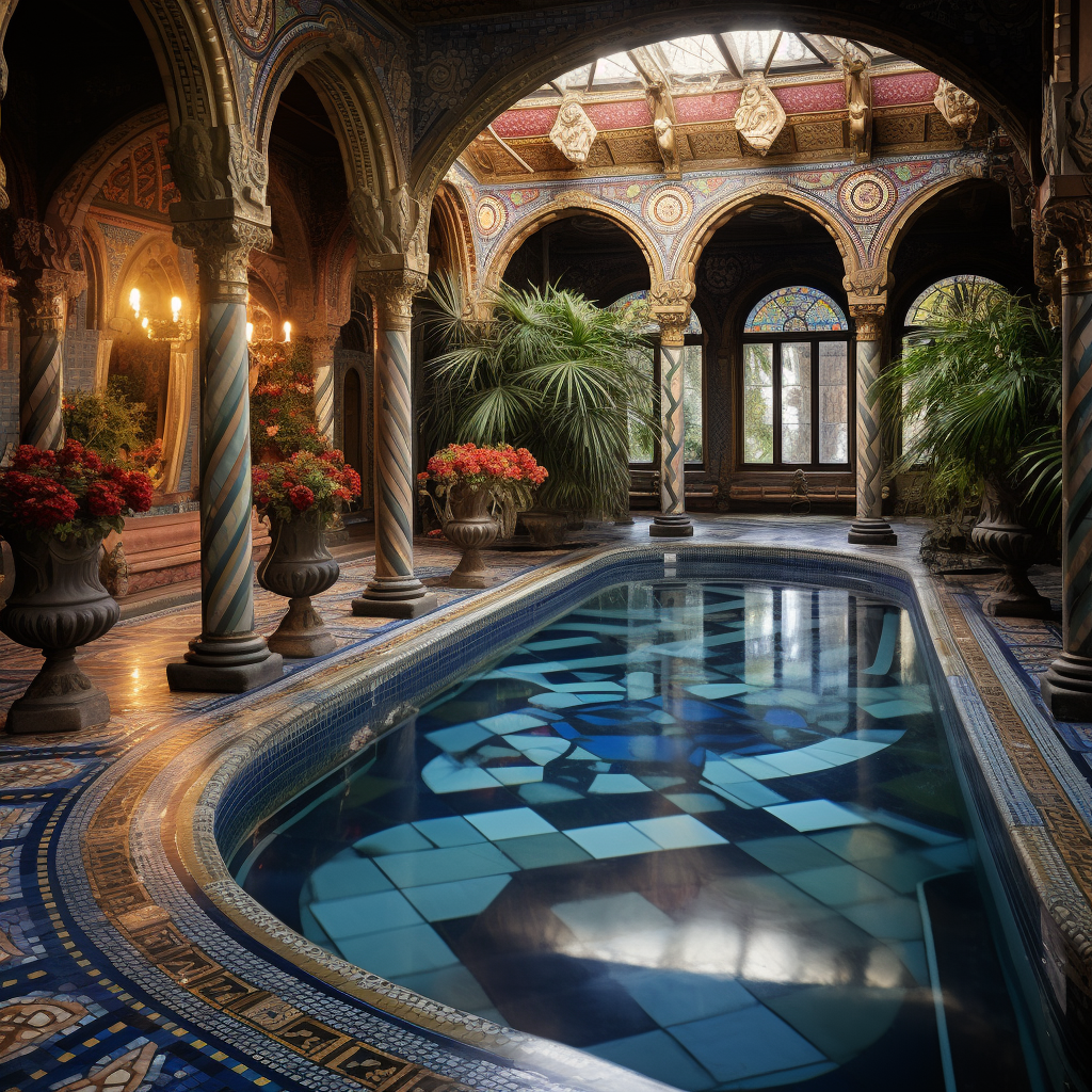 Mesmerizing surreal fantasy beauty at hearth castle