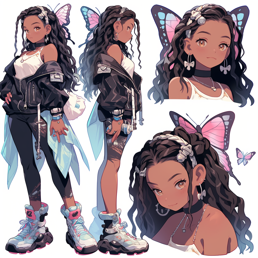 Black American girl as fantasy punk fairy