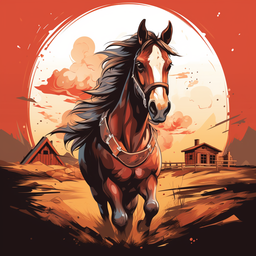 Stylish farm horse tshirt design