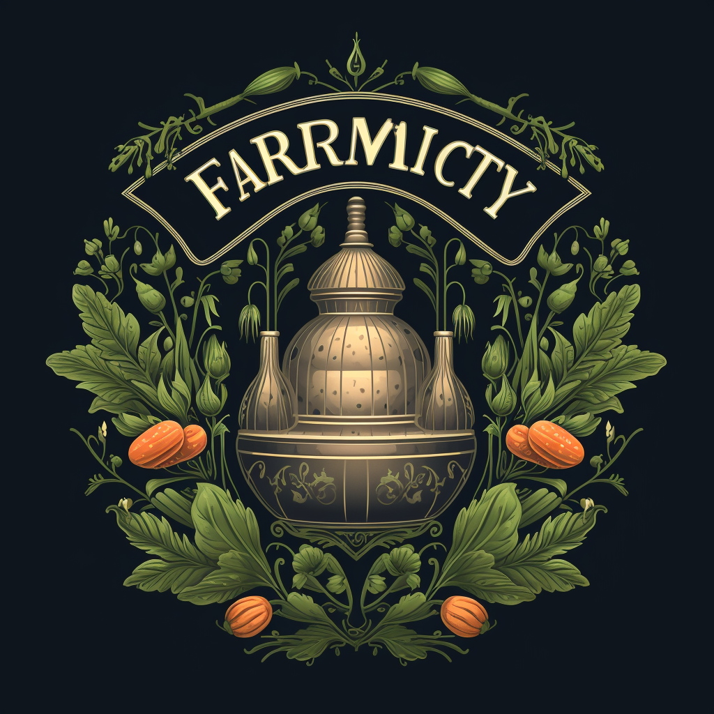 Farmacy logo with nature-inspired elements