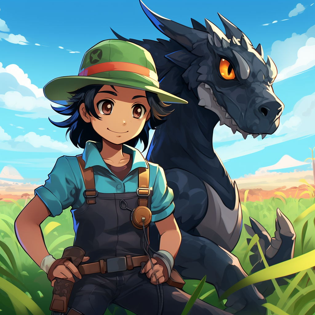 Scary black dragon resembling Farmer Yumi