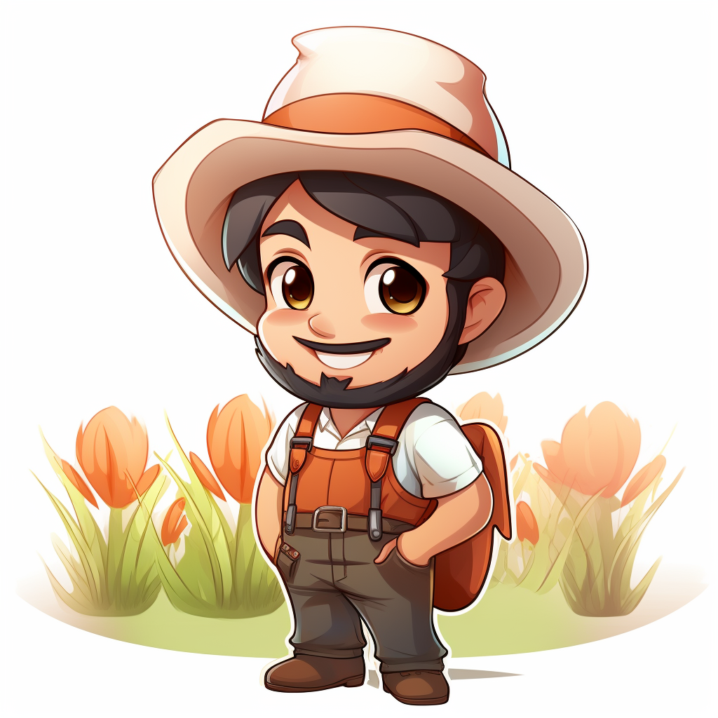 Happy smiling cute farmer logo