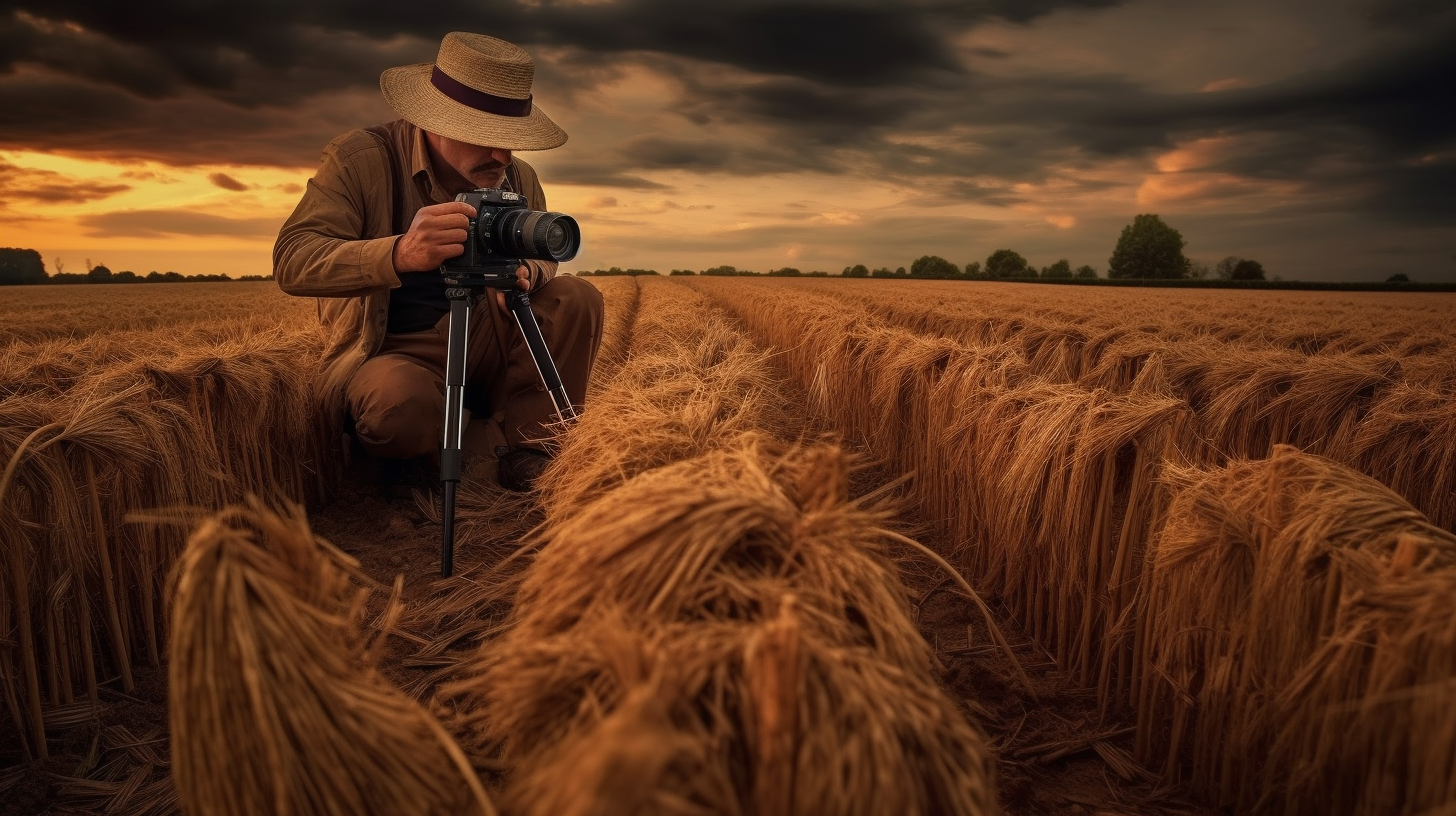 Farmer working on fields