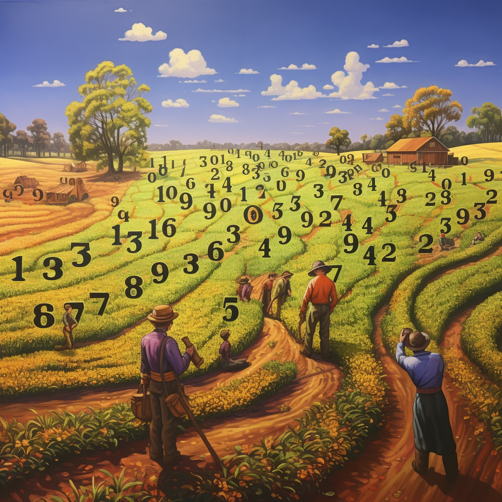 Farmers harvesting number one digit