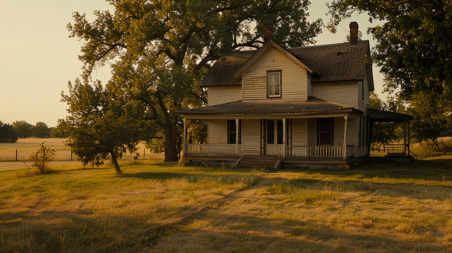 Farmhouse with Covered Porch in Oklahoma