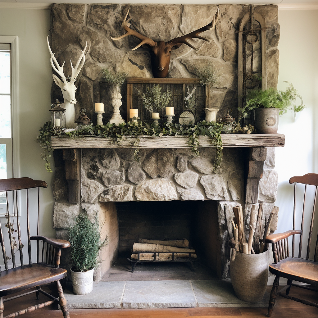 Beautiful farmhouse mantel decoration