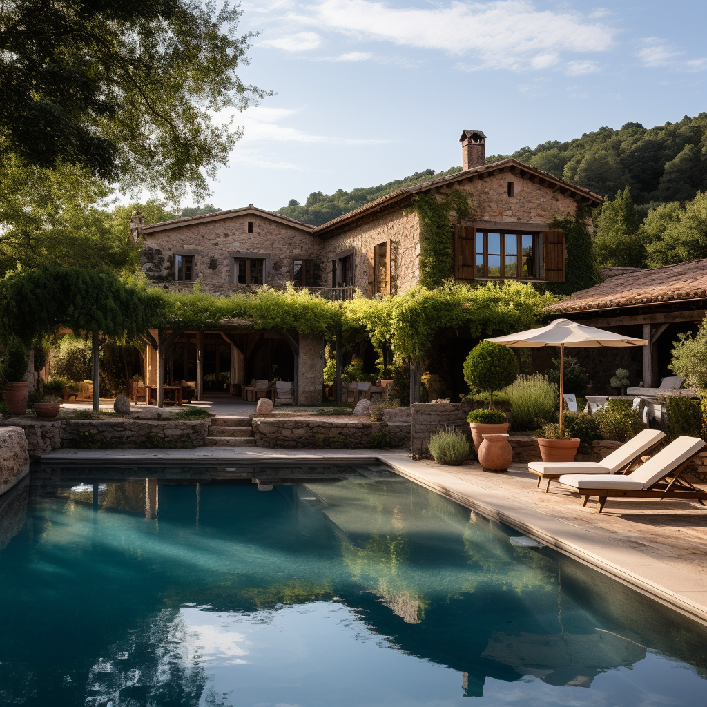 19th Century Provençal Farmhouse with Pool and People