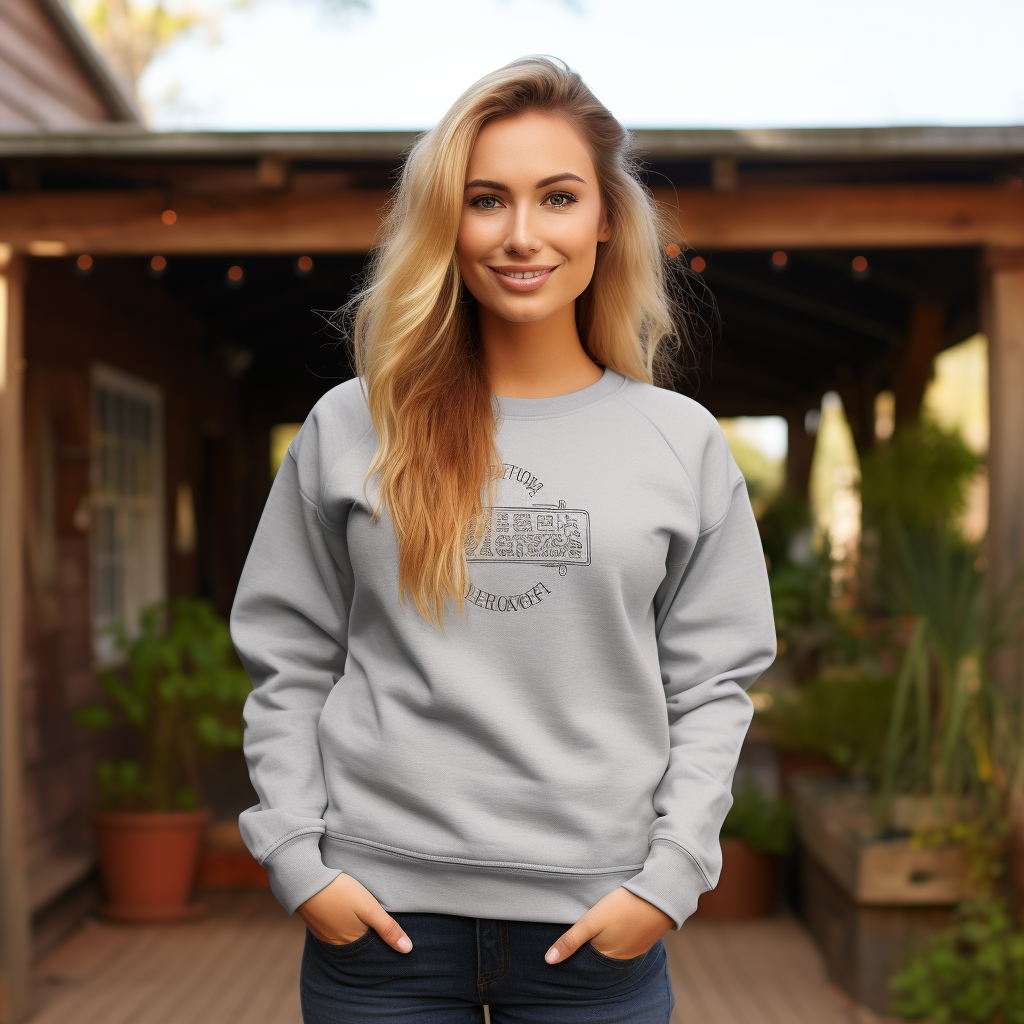 Pretty woman in grey sweatshirt