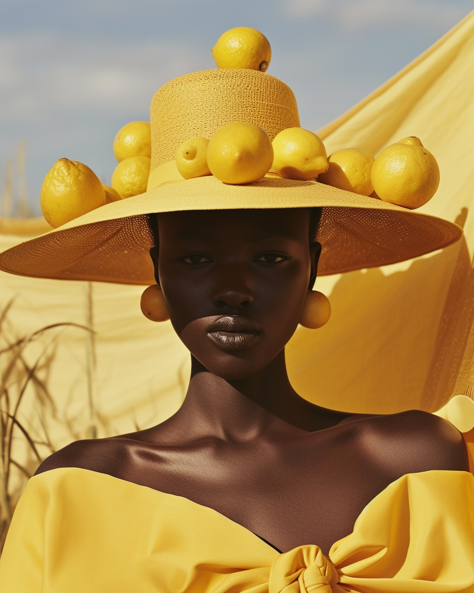 Fashion advertising campaign with lemons by Jacquemus Brand