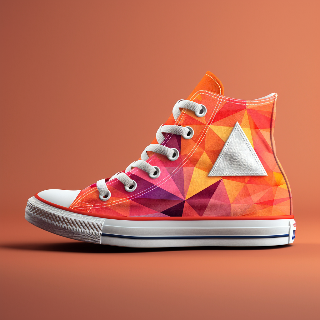 Fashion design with orange and pink triangle