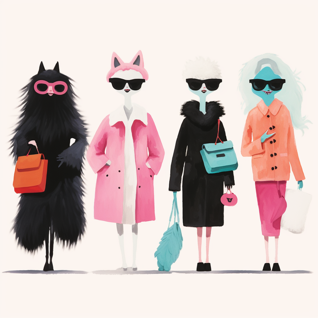 Fashionable little monsters illustration