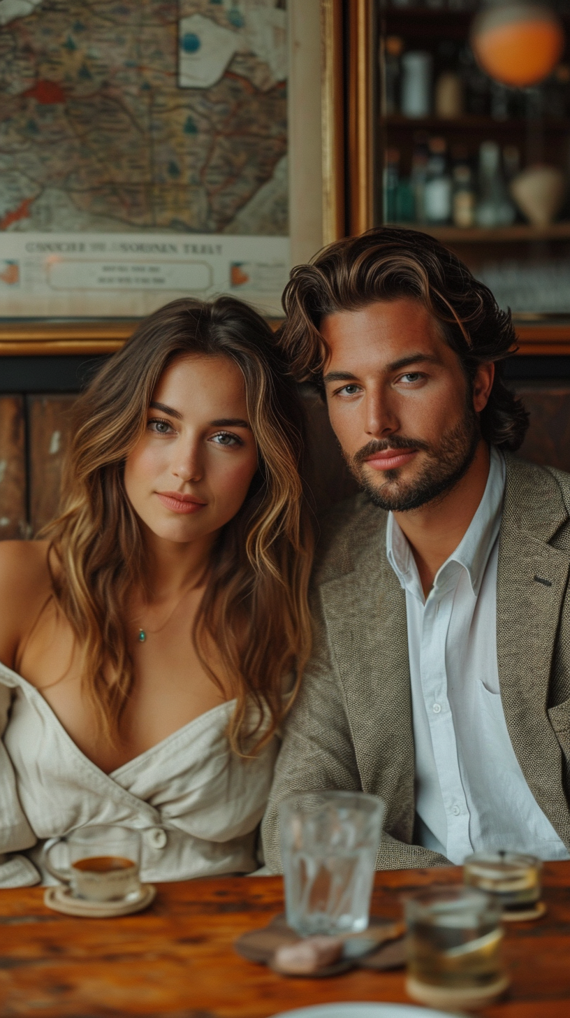 Stylish Fashion Couple in Dining Room