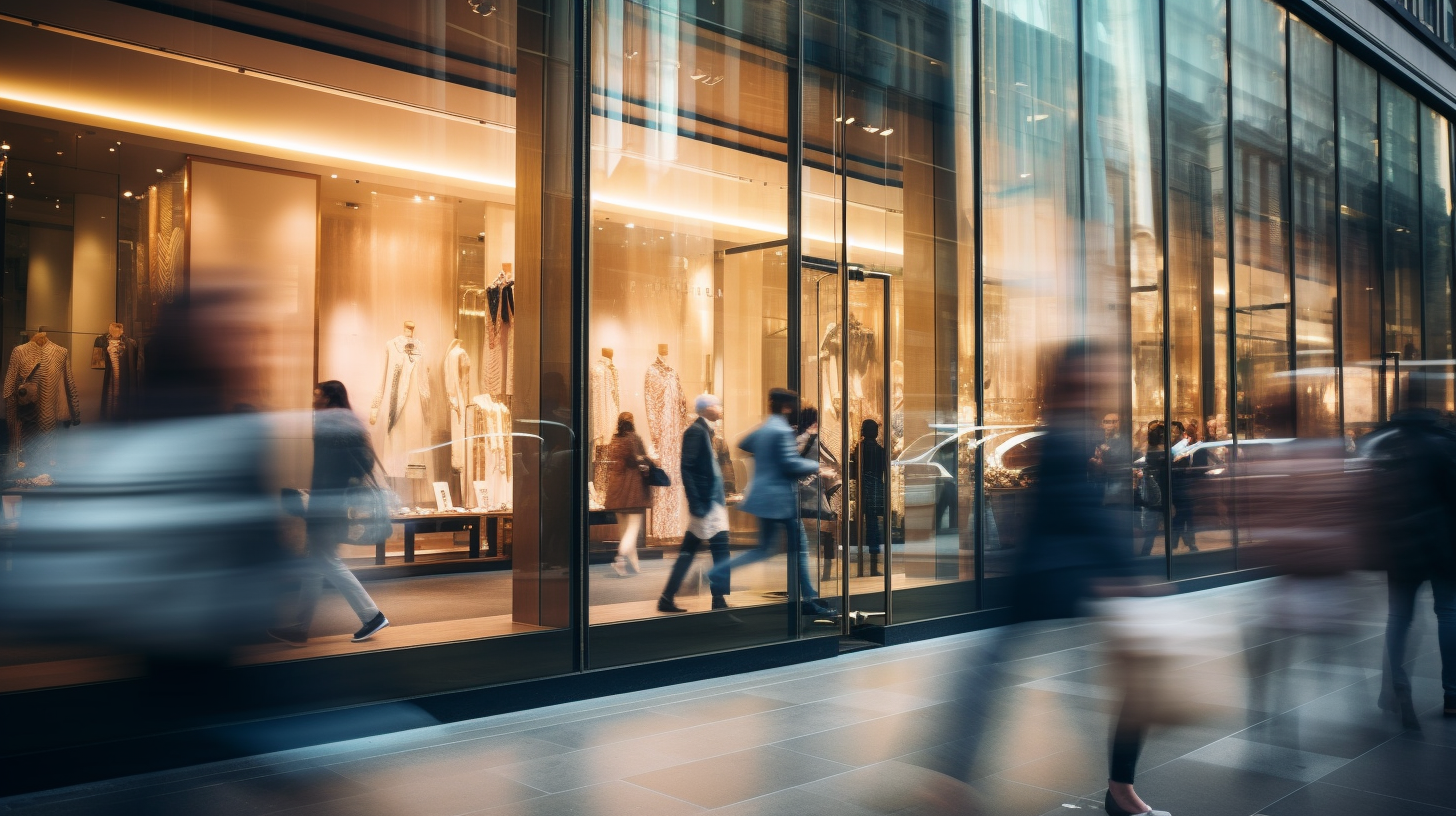 Blurred background of a fashion luxury store