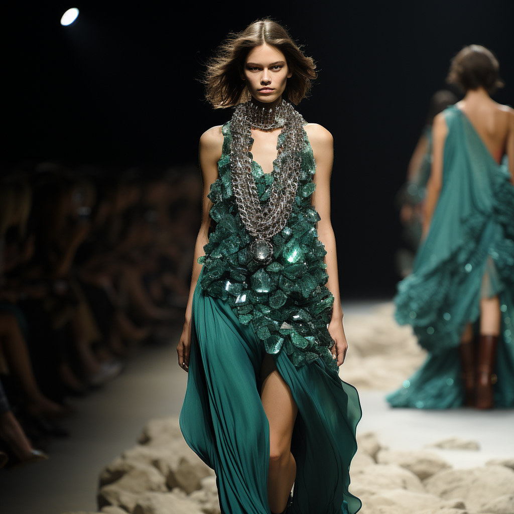 Stylish fashion with malachite crystals