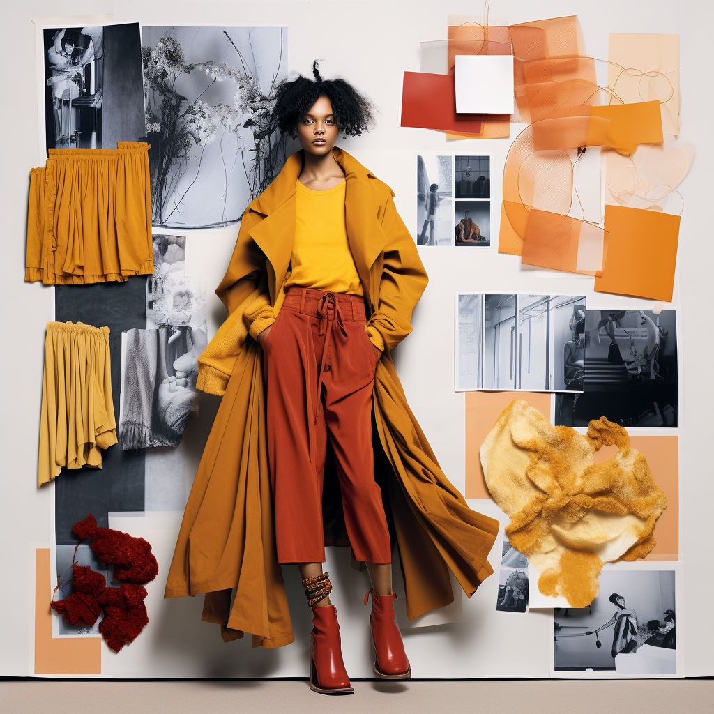 Affordable fashion mood board with colorful clothes