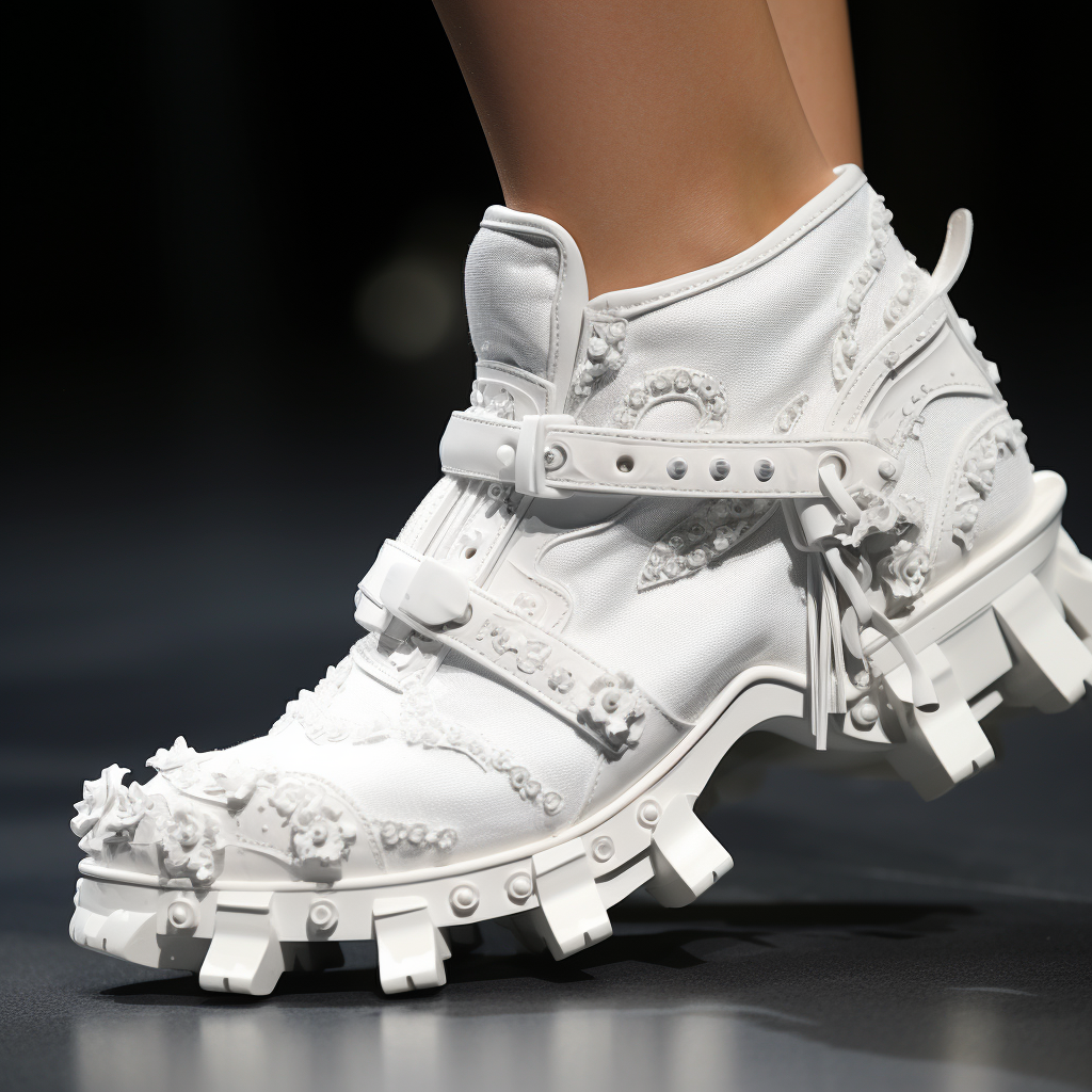 Stylish fashion week shoes with gun design