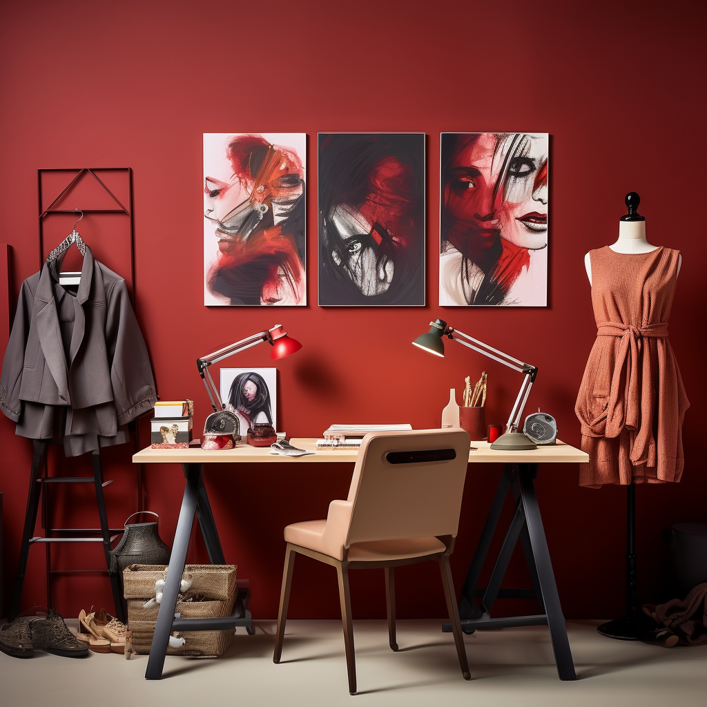 Modern Fashion Design Studio with Abstract Artworks  ?