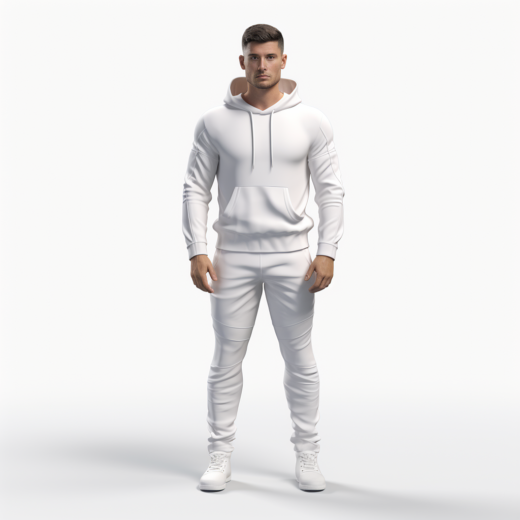 Fashionable man in plain jogging suit