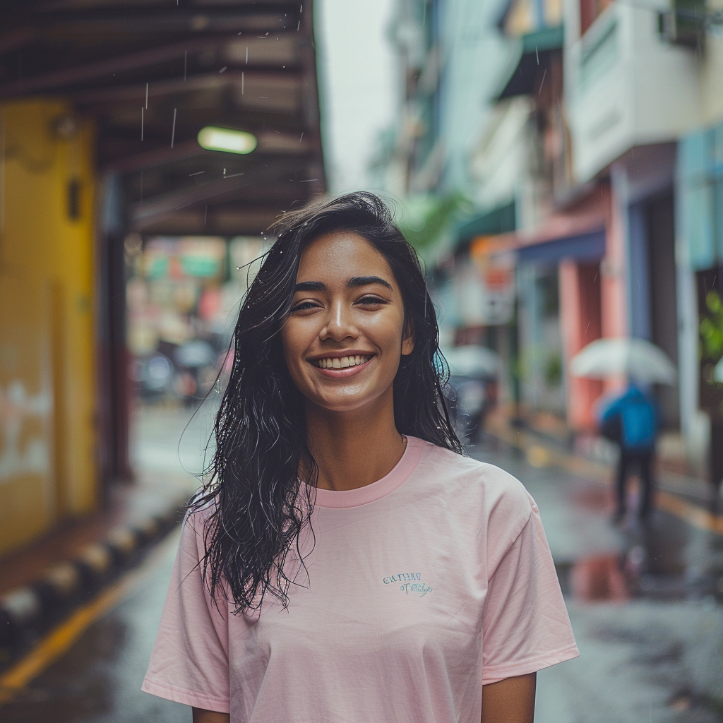 Fashion Model in Soft Pastel Shirt