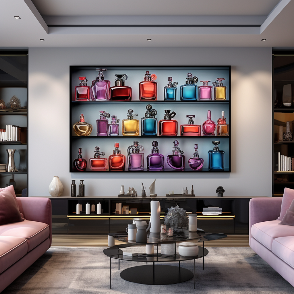 Stylish modern perfume store interior