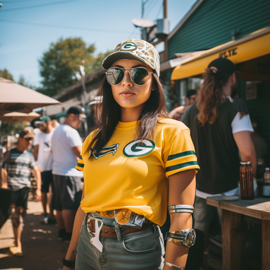 Fashionable Packers Fan at Yard Sale