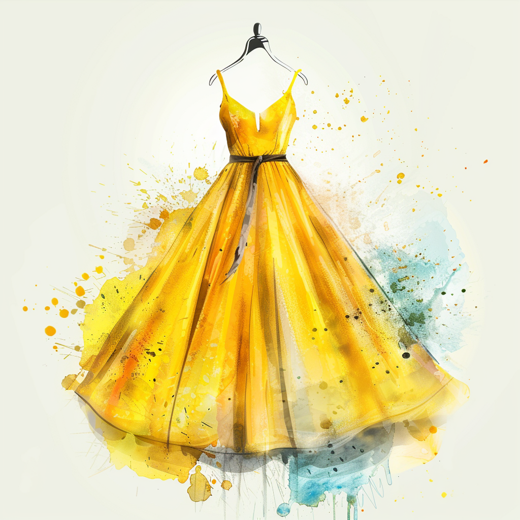 Stylish yellow pastel dress vector