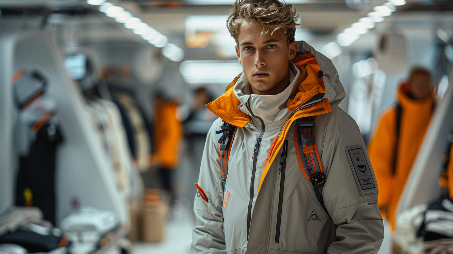 Stylish man in clothing store