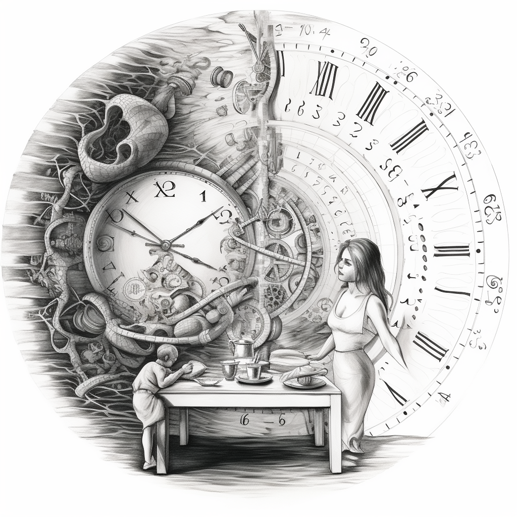 Analytical drawing of fasting and time-restricted eating