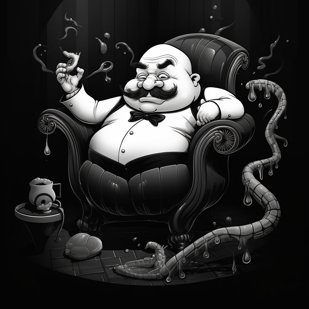 Funny fat man smoking pipe in bathtub